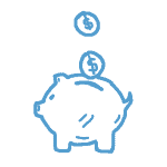 Hand Drawn Icon in Light Blue_Pig