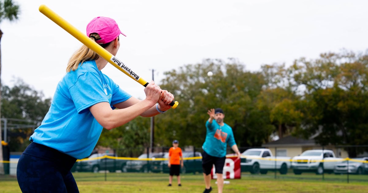 Stacey Carpenter Playing Wiffle Ball